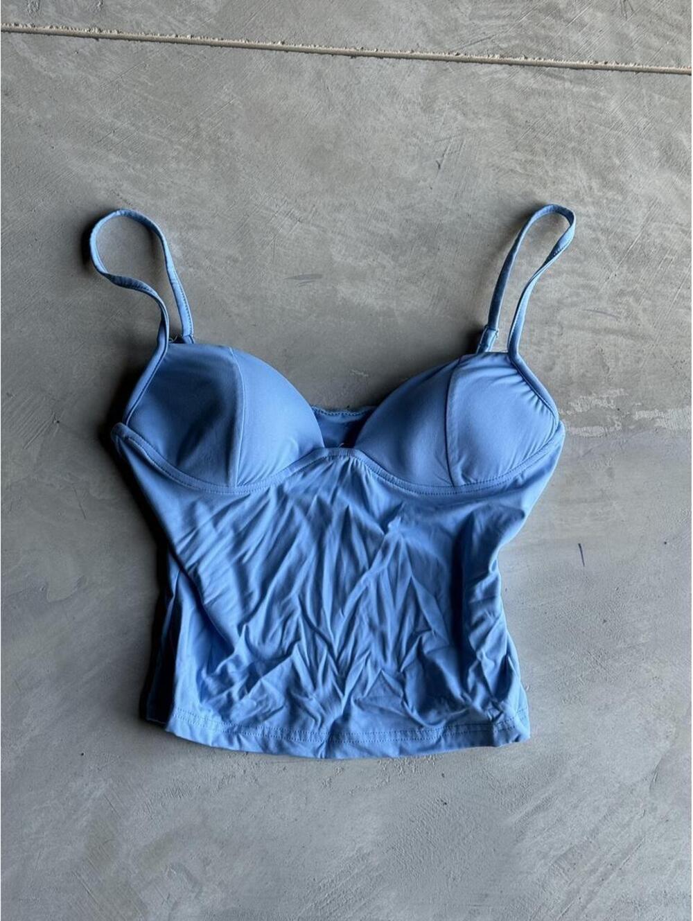 SHEIN Women's Blue Crop-top
